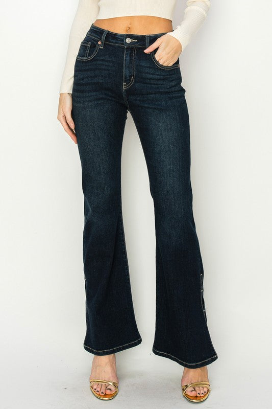 HIGH RISE FLARE JEANS-Charmful Clothing Boutique