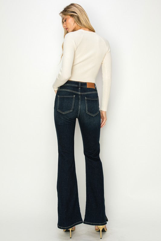 HIGH RISE FLARE JEANS-Charmful Clothing Boutique