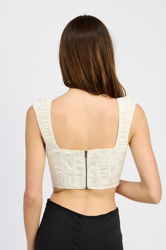 PUFF SLEEVE CORSET TOP-Charmful Clothing Boutique