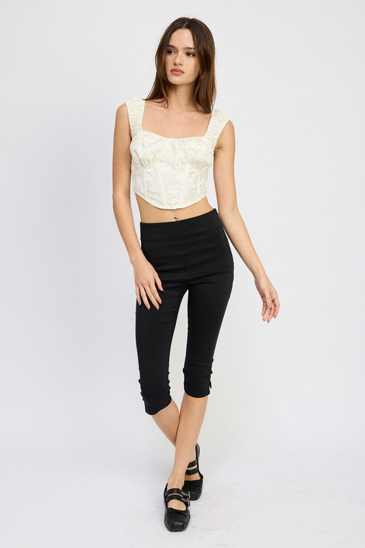 PUFF SLEEVE CORSET TOP-Charmful Clothing Boutique