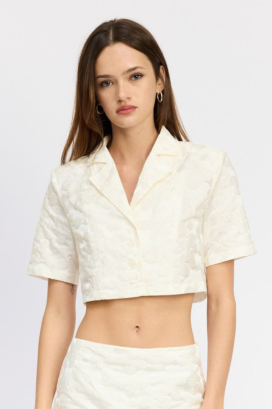 CROPPED SHIRT TOP-Charmful Clothing Boutique