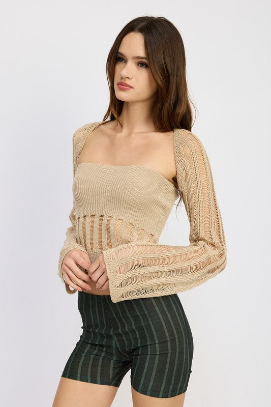 OPEN KNIT SHRUG-Charmful Clothing Boutique