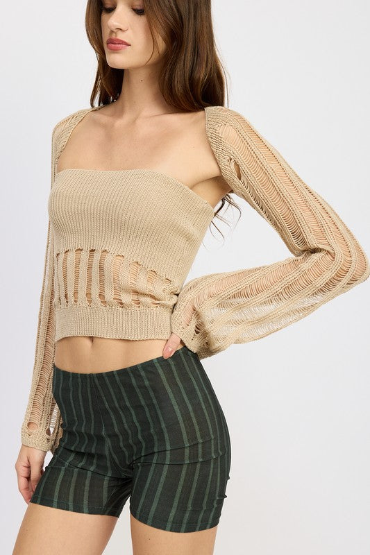 OPEN KNIT SHRUG-Charmful Clothing Boutique