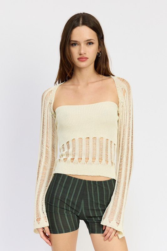 OPEN KNIT SHRUG-Charmful Clothing Boutique