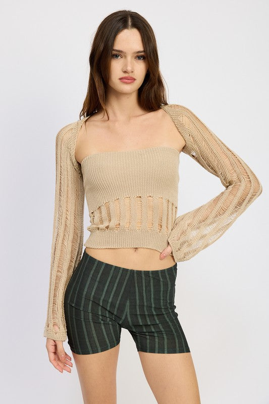 OPEN KNIT SHRUG-Charmful Clothing Boutique