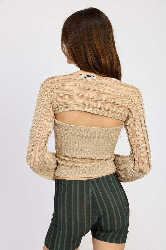 OPEN KNIT SHRUG-Charmful Clothing Boutique