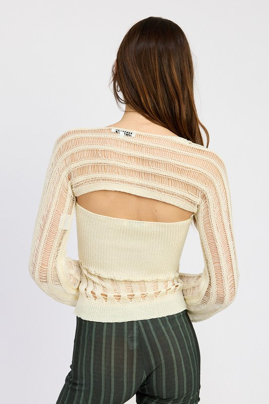 OPEN KNIT SHRUG-Charmful Clothing Boutique