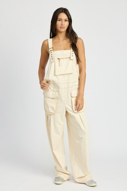 OVERSIZED CARGO OVERALLS-Charmful Clothing Boutique