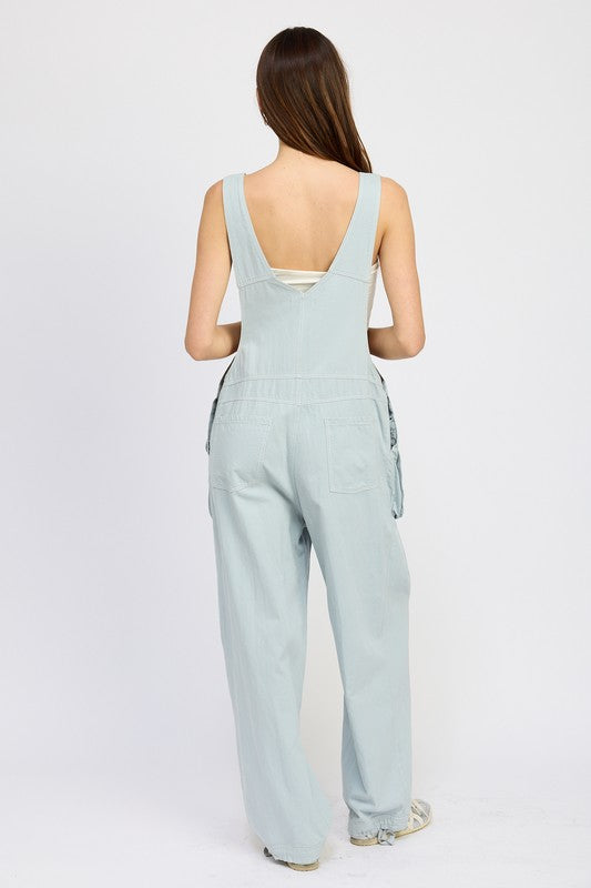 OVERSIZED CARGO OVERALLS-Charmful Clothing Boutique