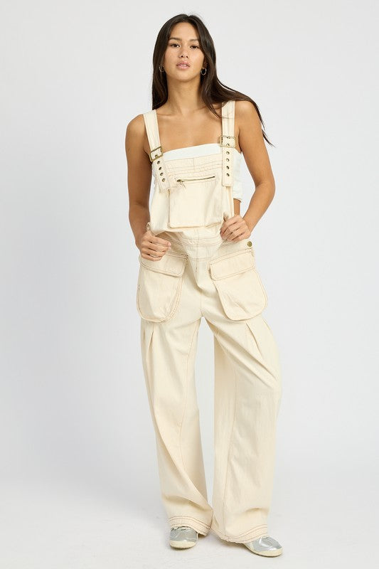 OVERSIZED CARGO OVERALLS-Charmful Clothing Boutique