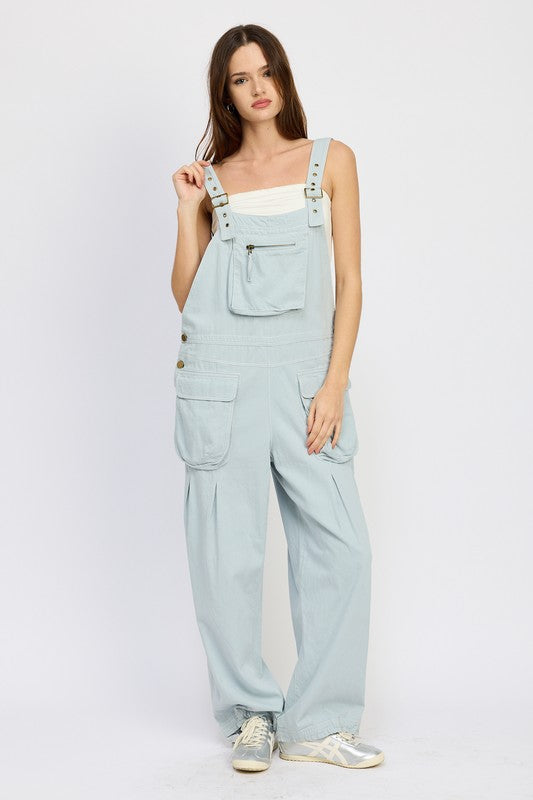 OVERSIZED CARGO OVERALLS-Charmful Clothing Boutique