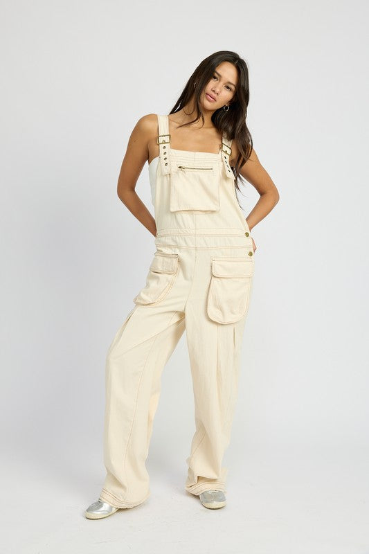 OVERSIZED CARGO OVERALLS-Charmful Clothing Boutique