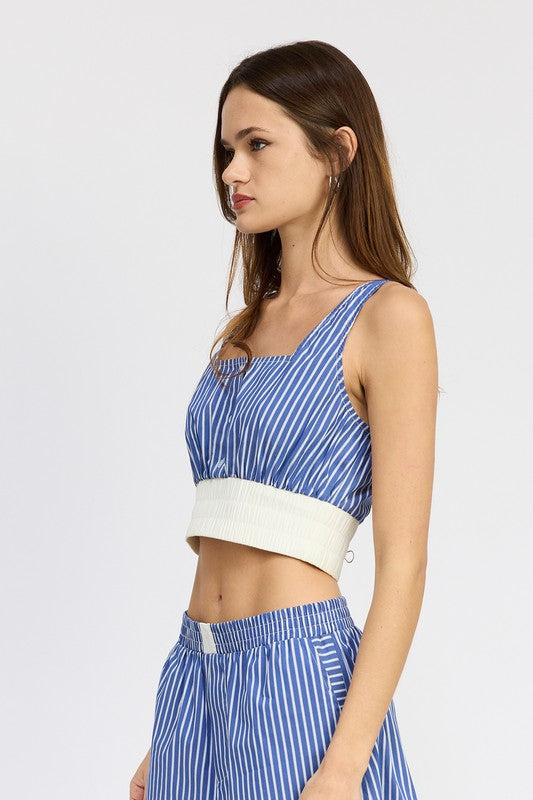 STRIPED CROP TANK TOP-Charmful Clothing Boutique