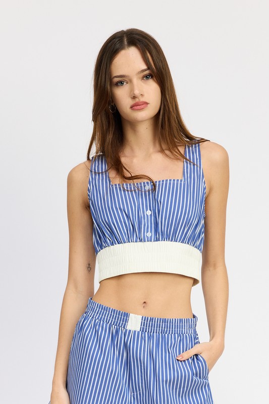 STRIPED CROP TANK TOP-Charmful Clothing Boutique