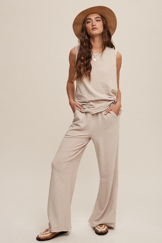 Soft Knit Tank and Sweat Pant Set-Charmful Clothing Boutique