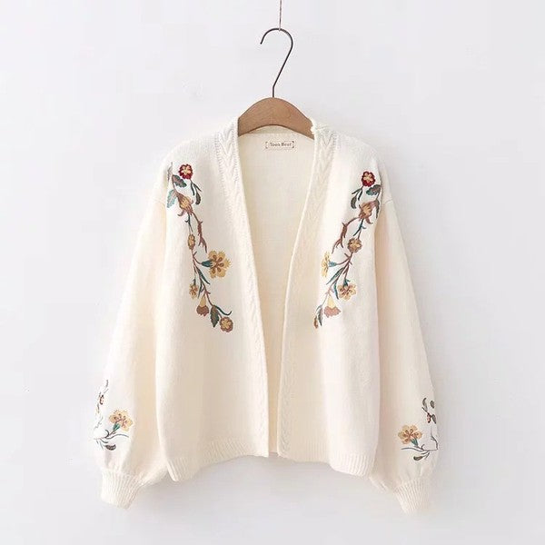 Floral knit cardigan-Charmful Clothing Boutique