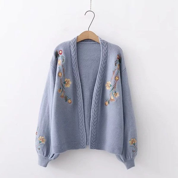 Floral knit cardigan-Charmful Clothing Boutique