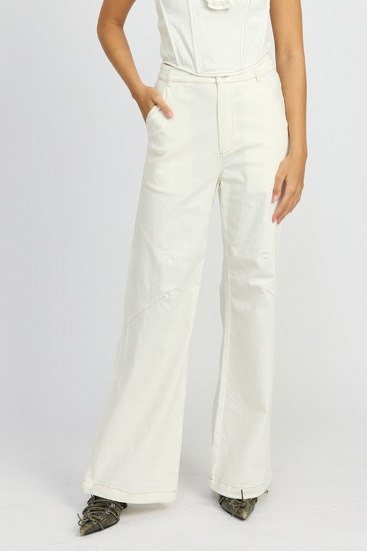 HIGH WAISTED WIDE LEG PANTS-Charmful Clothing Boutique