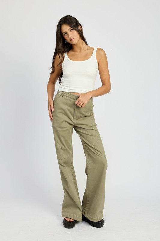 HIGH WAISTED WIDE LEG PANTS-Charmful Clothing Boutique