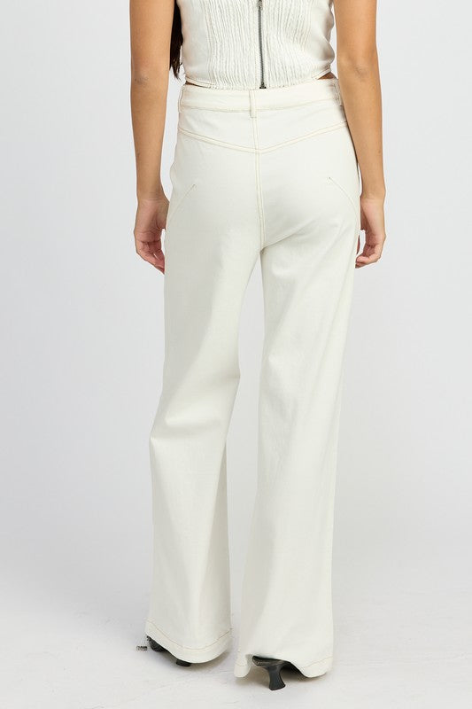 HIGH WAISTED WIDE LEG PANTS-Charmful Clothing Boutique