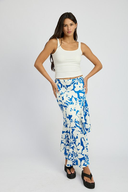 ASYMMETRICAL RUFFLE HEM SKIRT-Charmful Clothing Boutique