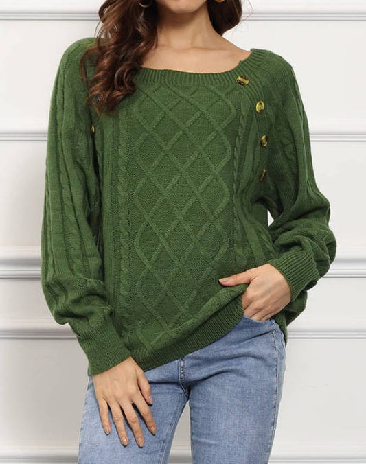 Square Neck Sweater-Charmful Clothing Boutique