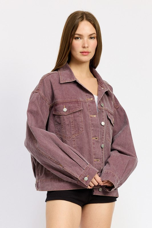 OVERSIZED DENIM SHIRT JACKET-Charmful Clothing Boutique