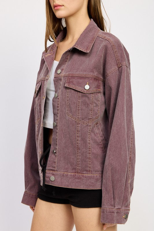 OVERSIZED DENIM SHIRT JACKET-Charmful Clothing Boutique