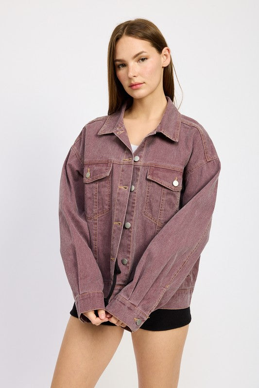 OVERSIZED DENIM SHIRT JACKET-Charmful Clothing Boutique