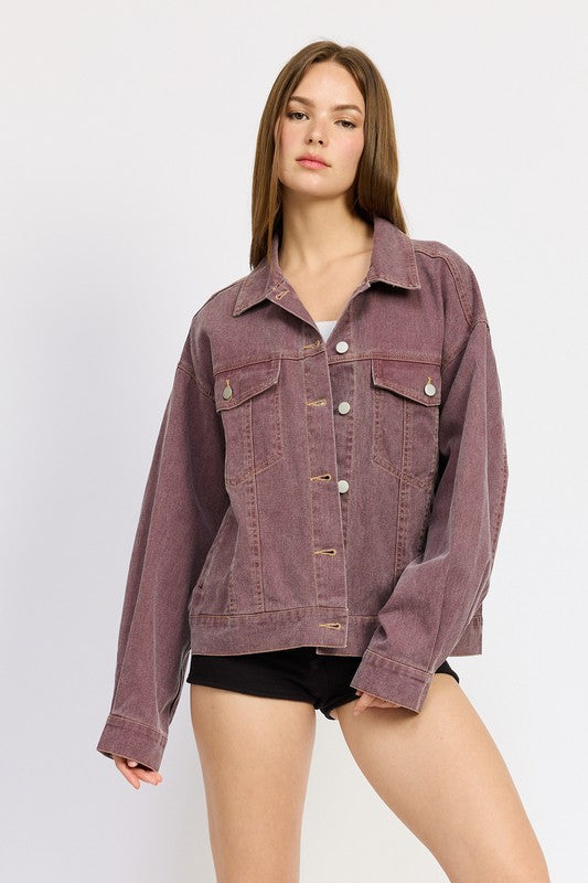 OVERSIZED DENIM SHIRT JACKET-Charmful Clothing Boutique