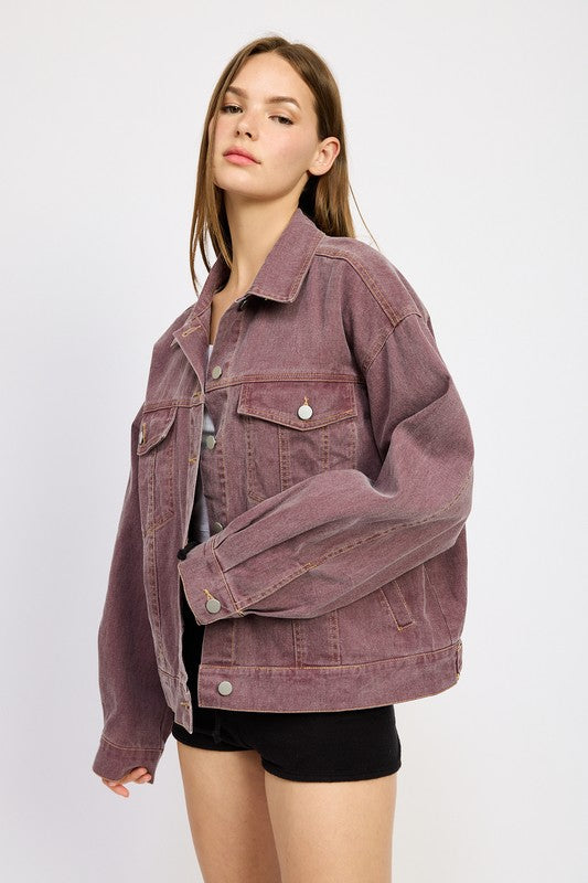 OVERSIZED DENIM SHIRT JACKET-Charmful Clothing Boutique