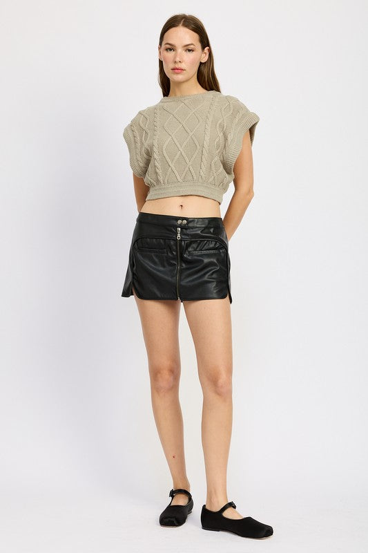 CABLE KNIT VEST TOP-Charmful Clothing Boutique