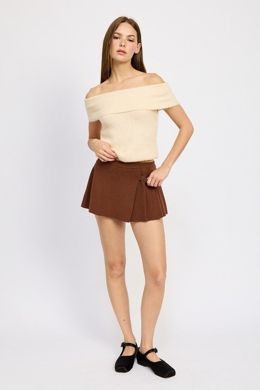 PLEATED MINI SKORT-Charmful Clothing Boutique