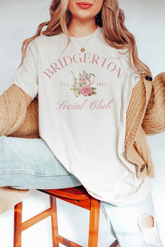 BRIDGERTON SOCIAL CLUB GRAPHIC TEE-Charmful Clothing Boutique