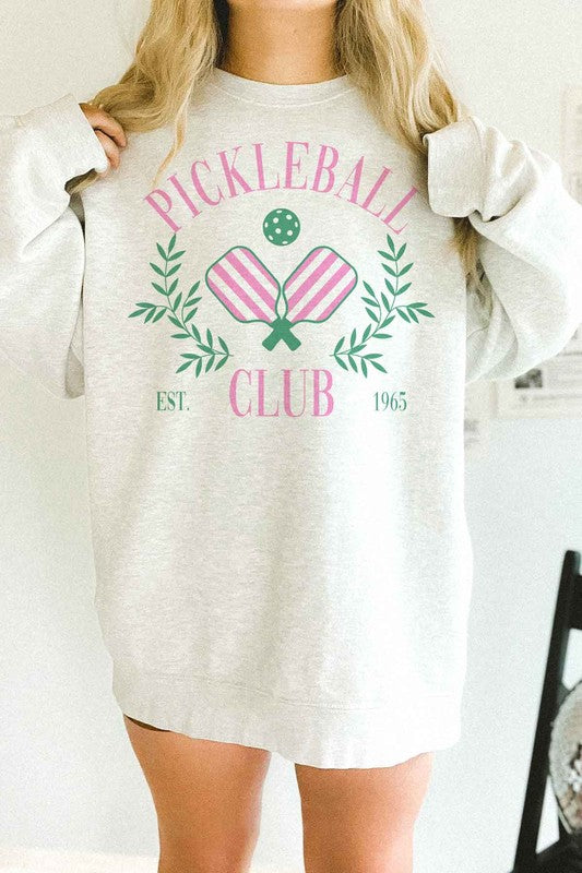 PICKLEBALL CLUB OVERSIZED SWEATSHIRT-Charmful Clothing Boutique