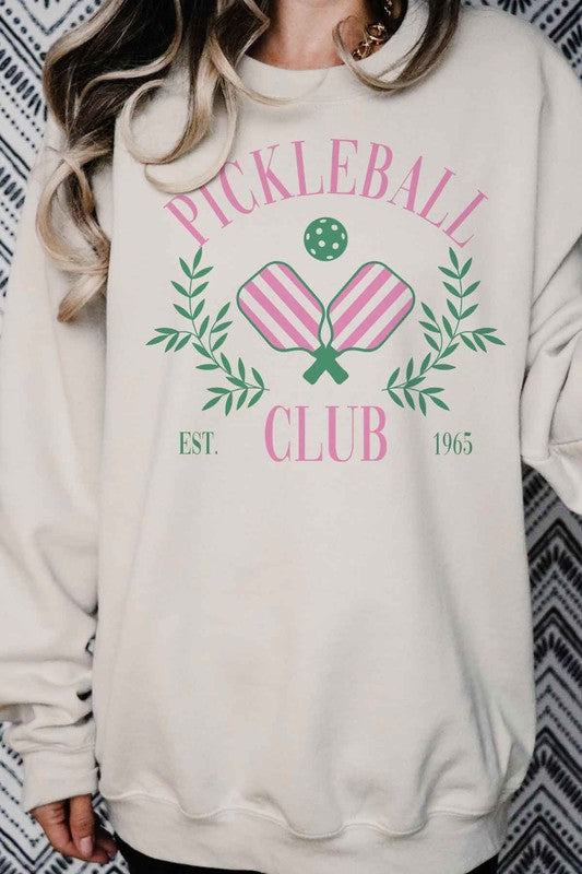 PICKLEBALL CLUB OVERSIZED SWEATSHIRT-Charmful Clothing Boutique