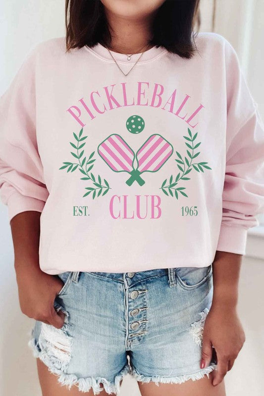 PICKLEBALL CLUB GRAPHIC SWEATSHIRT-Charmful Clothing Boutique