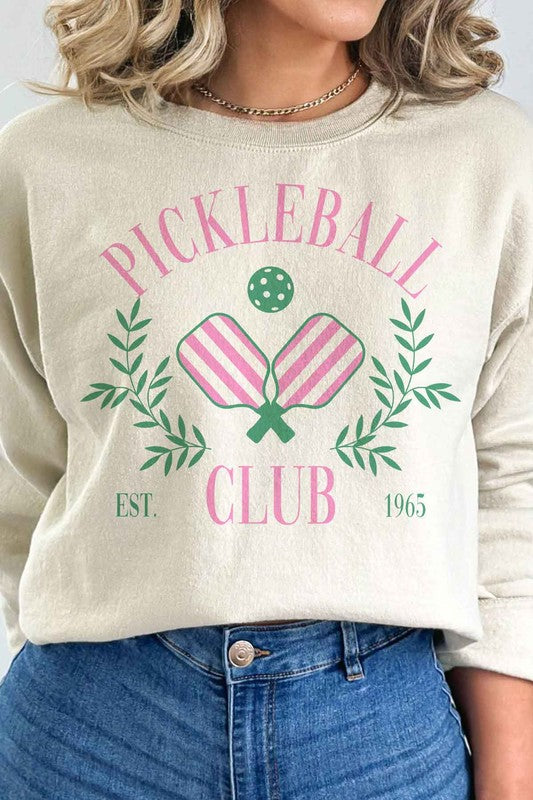 PICKLEBALL CLUB GRAPHIC SWEATSHIRT-Charmful Clothing Boutique