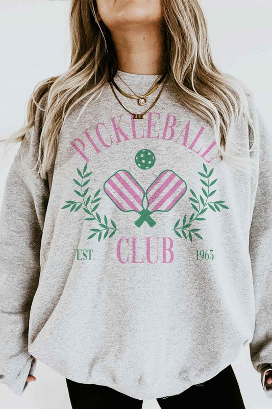 PICKLEBALL CLUB GRAPHIC SWEATSHIRT-Charmful Clothing Boutique