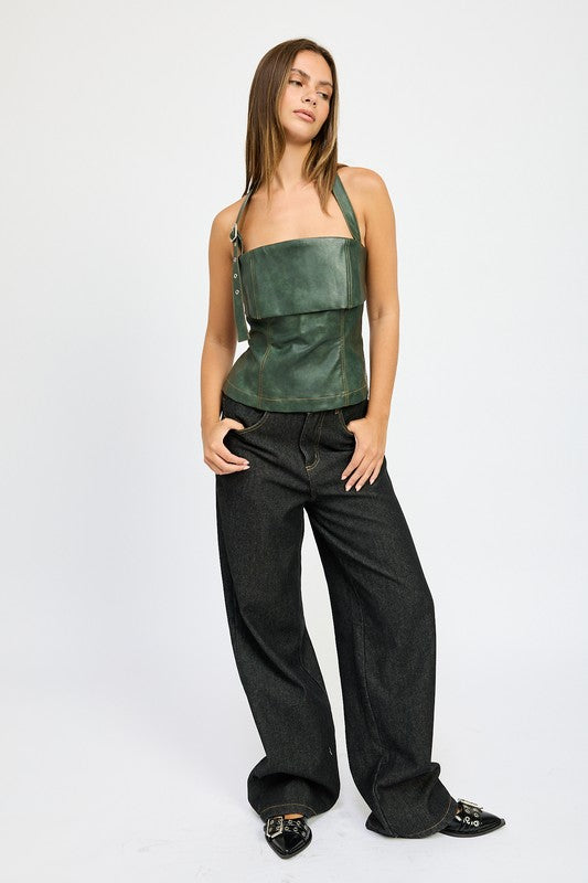 FLEECE LINED DENIM PANTS-Charmful Clothing Boutique