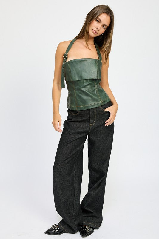 FLEECE LINED DENIM PANTS-Charmful Clothing Boutique