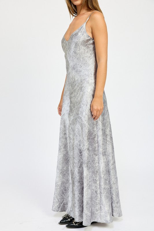 CRUCHED VELVET MAXI DRESS-Charmful Clothing Boutique