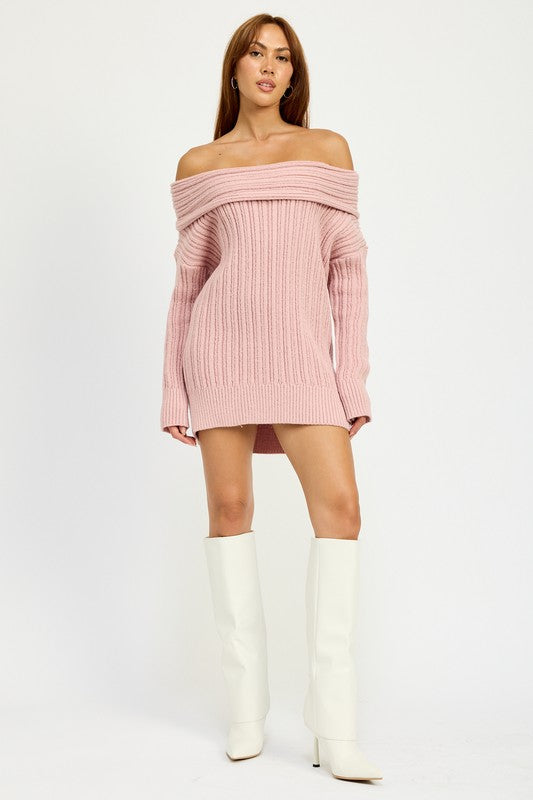 OVERSIZED OFF SHOULDER SWEATER-Charmful Clothing Boutique