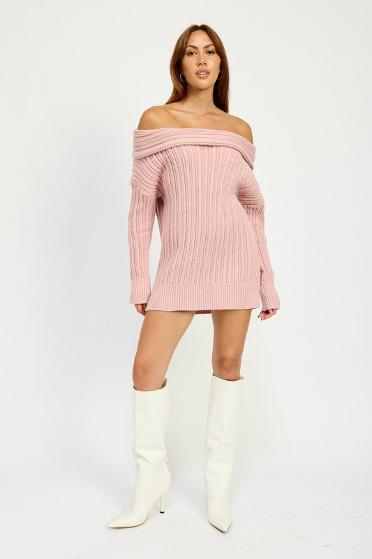 OVERSIZED OFF SHOULDER SWEATER-Charmful Clothing Boutique