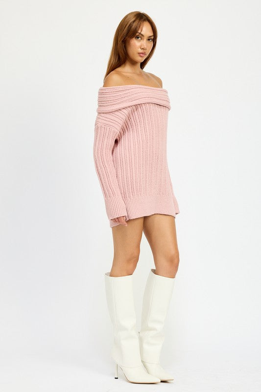 OVERSIZED OFF SHOULDER SWEATER-Charmful Clothing Boutique