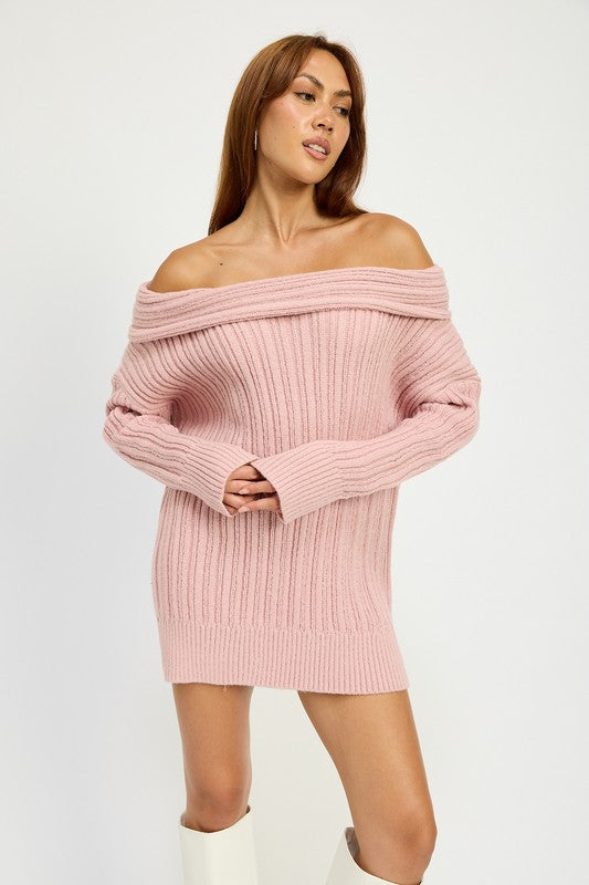 OVERSIZED OFF SHOULDER SWEATER-Charmful Clothing Boutique