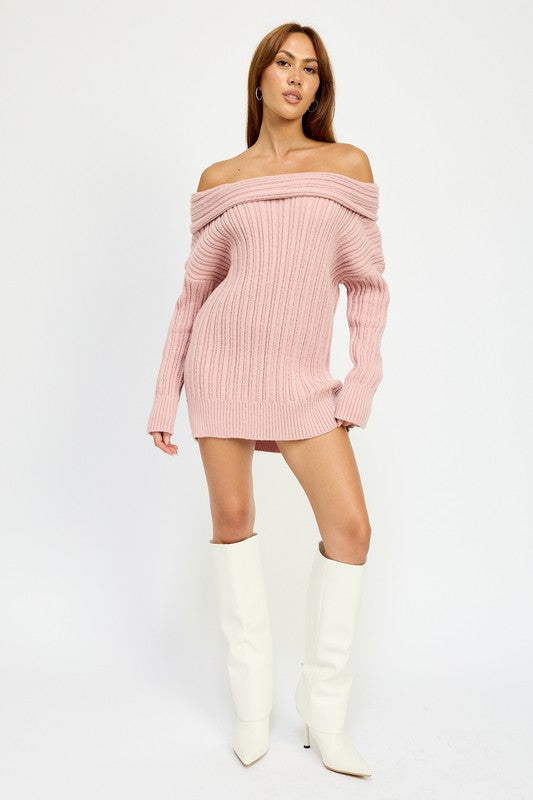 OVERSIZED OFF SHOULDER SWEATER-Charmful Clothing Boutique