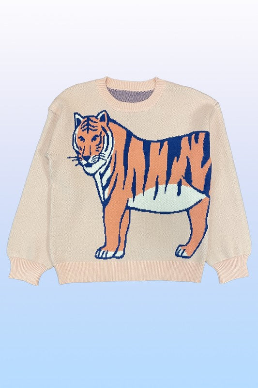 Tiger knit sweater-Charmful Clothing Boutique