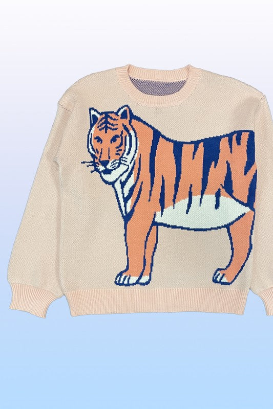 Tiger knit sweater-Charmful Clothing Boutique