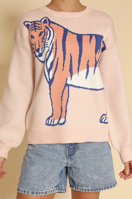 Tiger knit sweater-Charmful Clothing Boutique